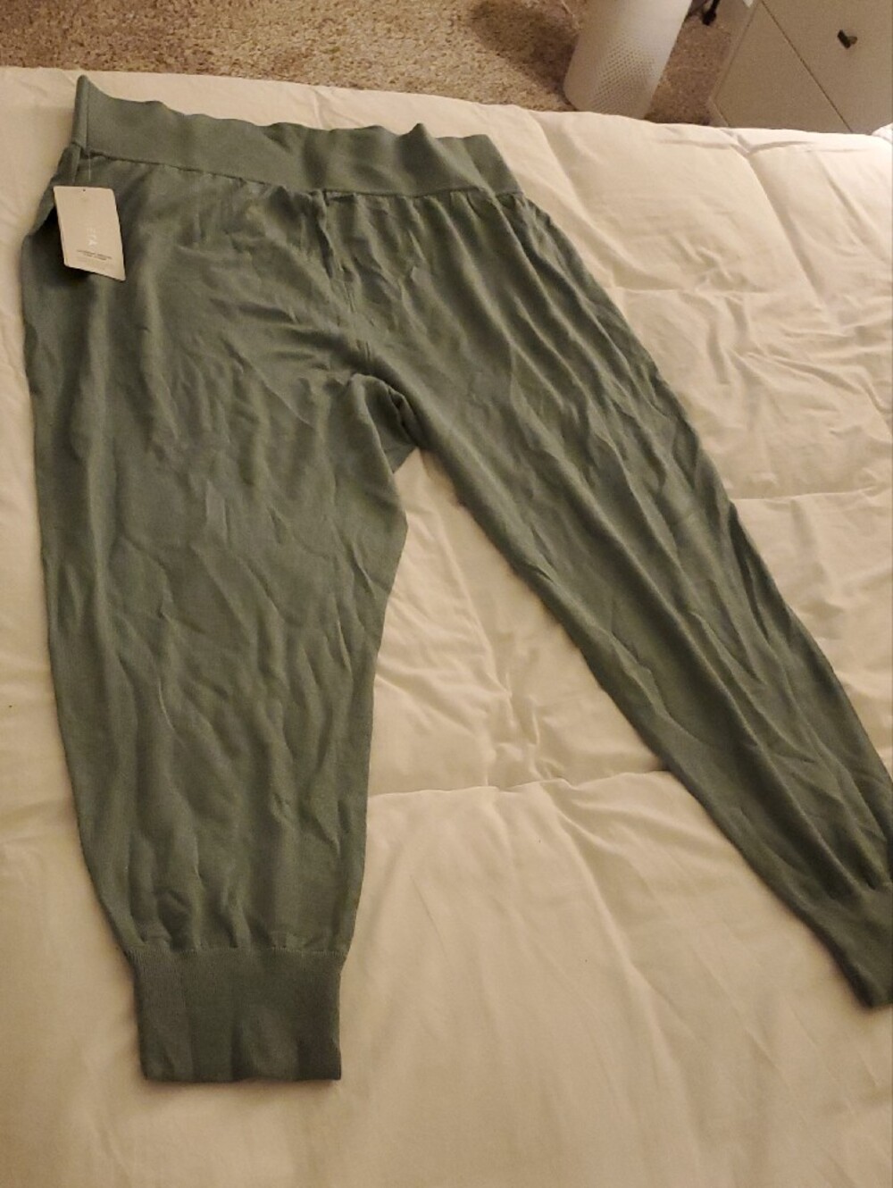Athleta Womens Daydream Sweater Sleep Jogger Pants 2X Sage Green Pockets NEW - Picture 2 of 5